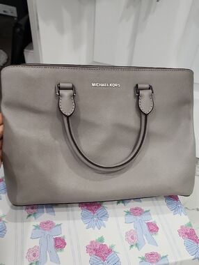 Michael Kors Taupe Saffiano Leather Satchel